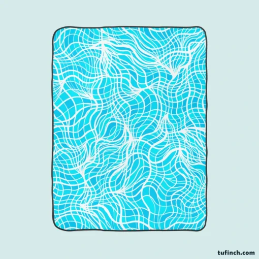 Hand Drawn Shiny Water With Ripples Fleece Blanket 1