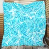 Hand Drawn Shiny Water With Ripples Quilt Blanket