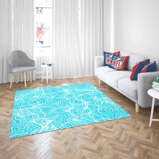 Hand Drawn Shiny Water With Ripples Rug 2