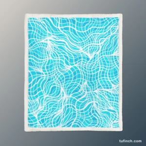 Hand Drawn Shiny Water With Ripples Sherpa Fleece Blanket 1