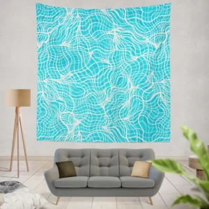 Hand Drawn Shiny Water With Ripples Wall Tapestry