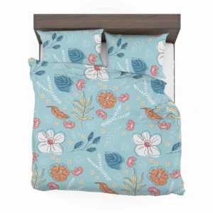 Hand Drawn Spring Floral Pattern Bedding Set 2