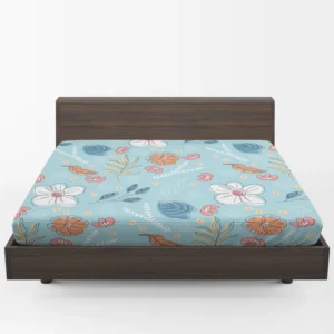 Hand Drawn Spring Floral Pattern Fitted Sheet 1