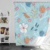 Hand Drawn Spring Floral Pattern Shower Curtain