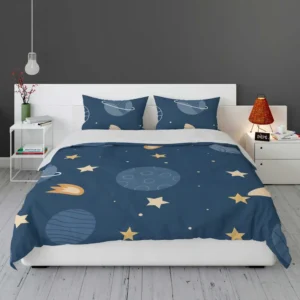 Hand Drawn Stars Planets Bedding Set 1