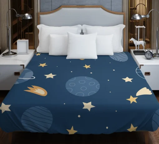 Hand Drawn Stars Planets Duvet Cover