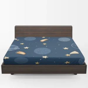 Hand Drawn Stars Planets Fitted Sheet 1