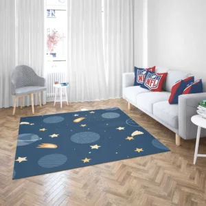 Hand Drawn Stars Planets Rug 2