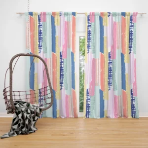 Hand Drawn Stripes Pattern Design Curtain