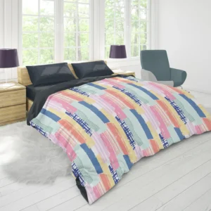 Hand Drawn Stripes Pattern Design Duvet Cover 1