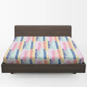 Hand Drawn Stripes Pattern Design Fitted Sheet 1