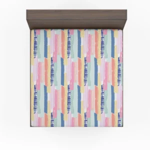 Hand Drawn Stripes Pattern Design Fitted Sheet