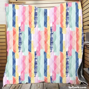 Hand Drawn Stripes Pattern Design Quilt Blanket