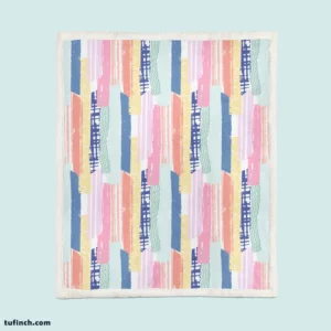 Hand Drawn Stripes Pattern Design Sherpa Fleece Blanket 1