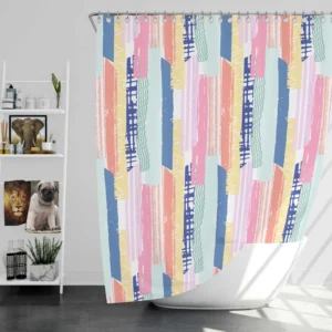 Hand Drawn Stripes Pattern Design Shower Curtain