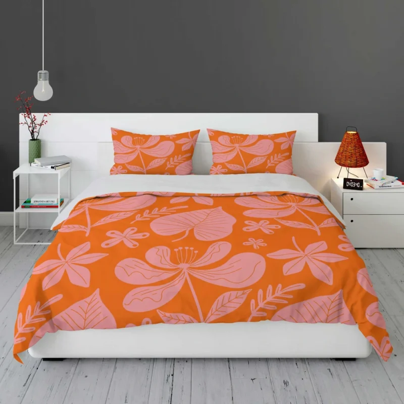 Hand Drawn Summer Duotone Design Bedding Set 1