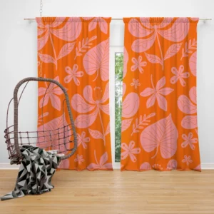 Hand Drawn Summer Duotone Design Curtain