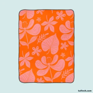 Hand Drawn Summer Duotone Design Fleece Blanket 1