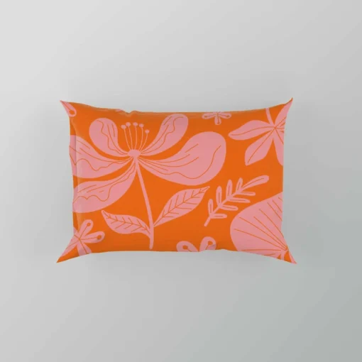 Hand Drawn Summer Duotone Design Pillow Case