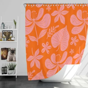 Hand Drawn Summer Duotone Design Shower Curtain