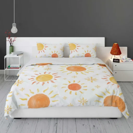 Hand Drawn Sun Design Bedding Set 1