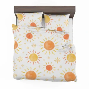 Hand Drawn Sun Design Bedding Set 2