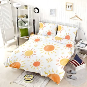 Hand Drawn Sun Design Bedding Set