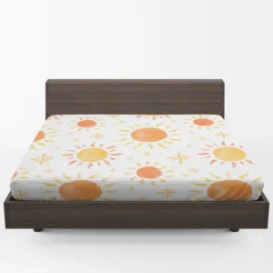 Hand Drawn Sun Design Fitted Sheet 1