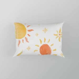 Hand Drawn Sun Design Pillow Case