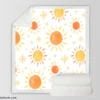 Hand Drawn Sun Design Sherpa Fleece Blanket