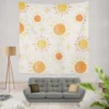 Hand Drawn Sun Design Wall Tapestry