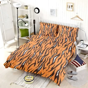 Hand Drawn Tiger Print Background Bedding Set