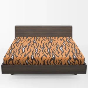 Hand Drawn Tiger Print Background Fitted Sheet 1