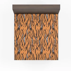 Hand Drawn Tiger Print Background Fitted Sheet