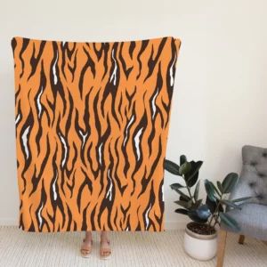 Hand Drawn Tiger Print Background Fleece Blanket