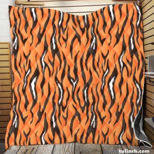 Hand Drawn Tiger Print Background Quilt Blanket