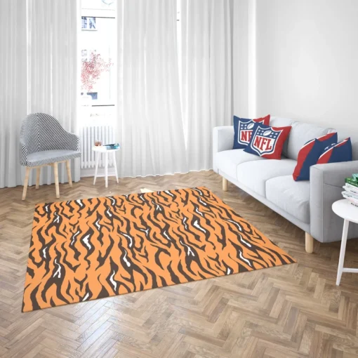 Hand Drawn Tiger Print Background Rug 2