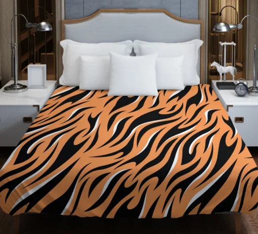 Hand Drawn Tiger Skin Design Duvet Cover