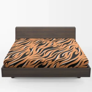 Hand Drawn Tiger Skin Design Fitted Sheet 1