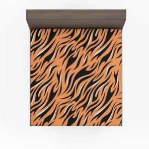 Hand Drawn Tiger Skin Design Fitted Sheet