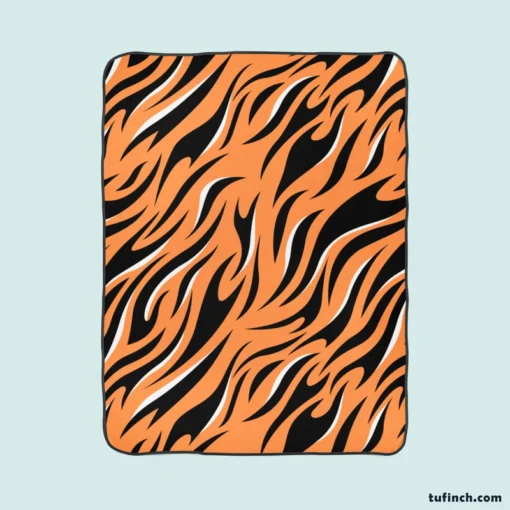 Hand Drawn Tiger Skin Design Fleece Blanket 1