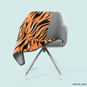 Hand Drawn Tiger Skin Design Fleece Blanket 2