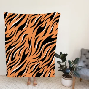 Hand Drawn Tiger Skin Design Fleece Blanket