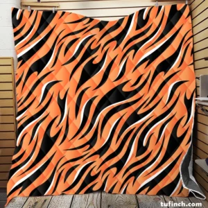 Hand Drawn Tiger Skin Design Quilt Blanket