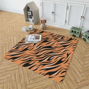 Hand Drawn Tiger Skin Design Rug 1