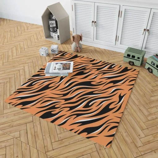 Hand Drawn Tiger Skin Design Rug 1