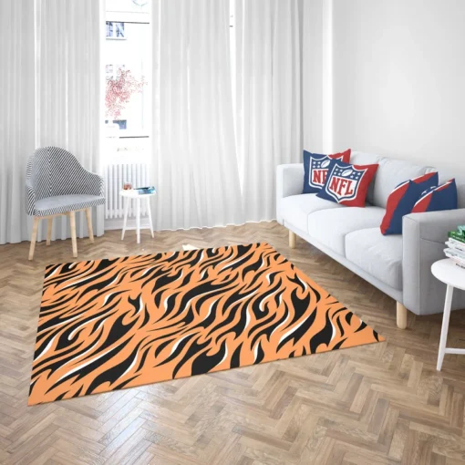 Hand Drawn Tiger Skin Design Rug 2