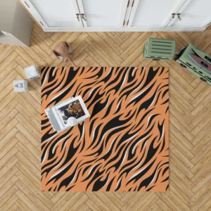 Hand Drawn Tiger Skin Design Rug