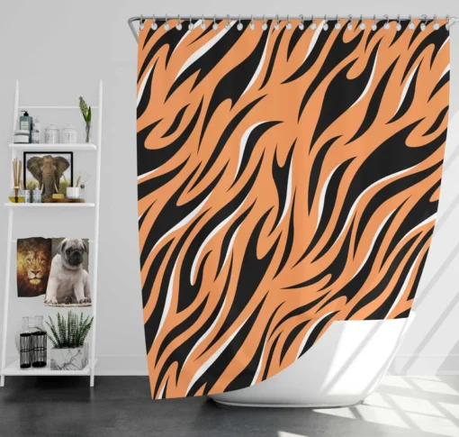 Hand Drawn Tiger Skin Design Shower Curtain