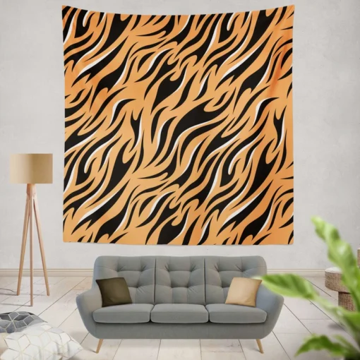 Hand Drawn Tiger Skin Design Wall Tapestry